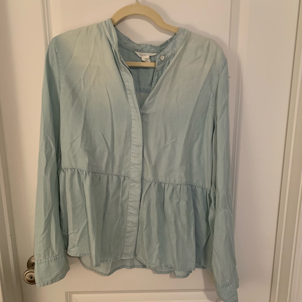 Caslon denim peplum top